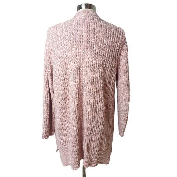 Seven7 Women's Chenille Open Front Cardigan Sweater M Pink So Soft - Picture 2 of 8